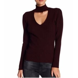 NWT John & Jenn Ribbed Black Keyhole Cutout Sweater / XS
